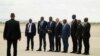 Presidente dos EUA com o governo de Angola antes de embarcar o Air Force One no Lobito, Angola