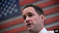 FILE - Rep. Jim Himes of Connecticut speaks with The Associated Press about his new role on the House Intelligence Committee, in his office on Capitol Hill in Washington, Feb. 1, 2023.