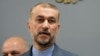 FILE - Iranian Foreign Minister Hossein Amirabdollahian, shown here speaking at a press conference in Beirut, Lebanon, on Oct. 13, 2023, said on Dec. 9 that it would be "useless" to try reviving a nuclear deal that was scuttled by former U.S. President Donald Trump.