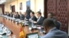 Diplomats, U.N. agency heads and representatives of nongovernmental organizations meet with Cameroon Prime Minister Joseph Dion Ngute, in Yaounde, Dec. 5, 2019. (Moki Edwin Kindzeka/VOA)