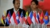 National flags of Southeast Asian nations are displayed at the convention center where ASEAN Ministerial Meeting is being held, in Nusa Dua, Bali, Indonesia, Wednesday, July 20, 2011. Senior Chinese and Southeast Asian officials say they have agreed on guidelines to govern behavior in the hotly disputed and resource-rich South China Sea. (AP Photo/Dita Alangkara)