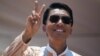 Madagascar Presidential candidate Andry Rajoelina salutes his supporters during a campaign rally at the Coliseum stadium in Antananarivo, Nov. 3, 2018.