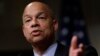 FILE - Homeland Security Secretary Jeh Johnson addresses an audience during a forum at John F. Kennedy School of Government on the campus of Harvard University, in Cambridge, Massachusetts, March 21, 2016.