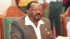 FILE - Angolan Jonas Savimbi holds a joint statement at the media conference in Umtata in the Eastern Cape, Jan. 8, 1997. 