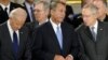 From left: Vice President Joe Biden, Senate Minority Leader Mitch McConnell, House Speaker John Boehner, Senate Majority Leader Harry Reid, Capitol Rotunda, Washington, Dec. 20, 2012.