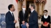 Indonesian President Joko Widodo talks with U.S. Secretary of State Antony Blinken during their meeting at Merdeka Palace in Jakarta, Indonesia, Monday, Dec. 13, 2021. (Agus Suparto, Indonesian Presidential Palace via AP)