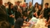 A young Cambodian girl shows her ability to change a wallpaper of Google webpage at the launching of STEM projects by the British Embassy in Phnom Penh on November 9, 2016. (Hean Socheata/VOA Khmer)