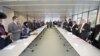 U.N. Secretary-General Special Envoy Ismail Ould Cheikh Ahmed (C) opens the Yemen peace talks in Magglingen, Switzerland, Dec. 15, 2015.