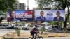 Cartazes de candidatos às eleições legislativas de 18 de Abril de 2021 na cidade da Praia, Cabo Verde