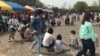 Cambodian migrant workers are seen celebrating Khmer New Year in Manseok Park, Suwon, South Korea, Sunday April 16, 2017. (Sok Khemara/VOA Khmer) 