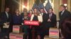 Tina Meins, who lost her father in the December 2015 San Bernardino mass shooting, thanked Senate Democrats for a filibuster to bring gun control legislation to the Senate floor, in Washington, June 16, 2016. 