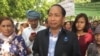 File Photo: Ath Thon, president of Cambodian Labor Confederation, talked to journalists about working environment in the country during a rally to celebrate International Labor Day on May 1, 2018 in Phnom Penh. (Hul Reaksmey/VOA Khmer) 