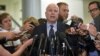 Senate Armed Service Committee member Sen. John McCain, speaks to reporters on Capitol Hill, July 8, 2014.