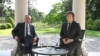 Argentina's current President Alberto Fernandez and President-elect Javier Milei meet at the Olivos Presidential Residence in Buenos Aires, on Nov. 21, 2023. (Argentine Presidency handout via Reuters)