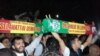 Pro-Kurdish People's Democratic Party (HDP) supporters are seen celebrating their party's strong showing, June 8, 2015, (S. Turan/VOA).