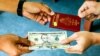 A mock-up image showing the receiving of passport in exchange for paying an extra fee. (Khan Sokummono/VOA Khmer) 