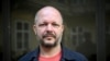 Matus Kostolny, editor-in-chief of Slovak newspaper Dennik N, poses during a photo session in downtown Bratislava, Slovakia, on May 18, 2024.