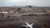 Vista aérea do Aeroporto Internacional 4 de Fevereiro, Luanda, Angola. Novembro 2018
