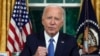 Le président Joe Biden s'adresse à la nation, dans le bureau ovale de la Maison Blanche, Washington, DC, le 24 juillet 2024.