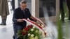 Poland's President Andrzej Duda lays a wreath of flowers at the Tomb of the Unknown Soldier during the ceremonies for Poland's Independence Day, Nov. 11, 2024, in Warsaw.