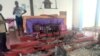 Igreja Católica destruída no distrito de Muidumbe, Cabo Delgado, Moçambique. 