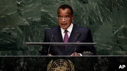 Denis Sassou Nguesso, président du Congo-Brazzaville, à l'ONU le 26 septembre 2014. 
