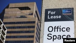 FILE PHOTO: A sign advertising office space for lease is seen in Calgary