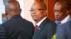 FILE - President Jacob Zuma leaves Tuynhuys, the office of the Presidency at Parliament in Cape Town, South Africa, Feb. 7, 2018. 