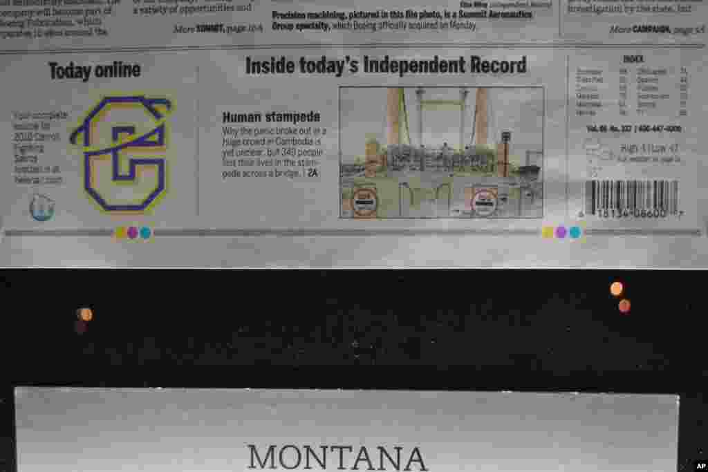 Even a newspaper in the more remote state of Montana features the Cambodian stampede story on its front page.