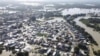 Aerial view shows a neighborhood flooded in the aftermath of Tropical Storm Eta and cold fronts, in Macuspana, Tabasco, Mexico, Nov. 9, 2020 in this drone picture obtained from social media.