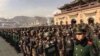 Photo posted on social media site Weibo purports to show heavy Chinese military presence at Tibetan prayer festival.