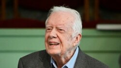 FILE - Former President Jimmy Carter teaches Sunday school at Maranatha Baptist Church, in Plains, Georgia, Nov. 3, 2019.
