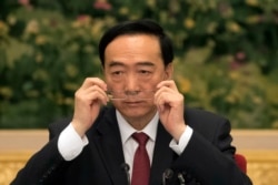2017年10月19日，在北京舉行的中共第十九次黨代會期間，時任新疆黨委書記的陳全國在新疆代表團會議上。