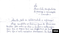 Carta a Nuno Dala, primeira página