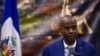 Le 7 janvier 2020, le président d'Haïti Jovenel Moise s'exprime lors d'une conférence de presse à Port-au-Prince.