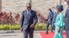 Le président béninois Patrice Talon au Palais de la Marina le 1er août 2020 à Cotonou lors des célébrations de l'Indépendance.