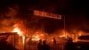 Fire rages following an Israeli strike on an area designated for displaced Palestinians, amid the ongoing conflict between Israel and Hamas, in Rafah in the southern Gaza Strip, in this still picture taken from a video, May 26, 2024.
