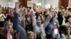 Issue 1 supporters cheer as they watch election results come in, Nov. 7, 2023, in Columbus Ohio. Ohio voters have approved a constitutional amendment that guarantees the right to abortion and other forms of reproductive health care.