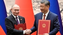 俄羅斯總統普京週四（5月16日）在北京與中國國家主席習近平會晤並出席聯合聲明簽署儀式。 （媒體聯訪照片）