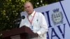 FILE - Cuba's Minister of Foreign Trade and Commerce Rodrigo Malmierca Diaz addresses the audience during the opening ceremony of the International Fair of Havana (FIHAV), in Havana, Nov. 2, 2015. 