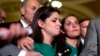 Families of US school gun shooting victims listen to news conference outside Senate chamber after a vote on gun legislation April 17, 2013