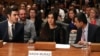 Nadia Murad, (C), human rights activist, testifies during Senate Homeland Security and Governmental Affairs Committee hearing on Capitol Hill in Washington, June 21, 2016. 