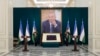 Samarqandda Islom Karimov xotirasi uchun qo'yilgan ulkan portret