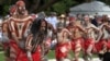 Aboriginal men perform part of the Woggan-ma-gule ceremony with their contemporary interpretation of a creation story from the Yuin people during Australia Day celebrations in Sydney, Australia, January 26, 2011. 