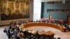 FILE - Members of the U.N. Security Council gather inside the United Nations Security Council chambers in New York, for a meeting on Syria, April 30, 2019.