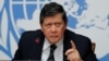 FILE - Marzuki Darusman, chairman of the Independent International Fact-Finding Mission on Myanmar, attends a news conference on the publication of a final written report at the United Nations in Geneva, Switzerland, Aug. 27, 2018. 