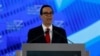 U.S. Secretary of the Treasury Steven Mnuchin speaks during the Future Investment Initiative conference in Riyadh, Saudi Arabia, Oct. 25, 2017. 