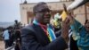 Le Nobel de la paix 2018, Denis Mukwege, s’adressant à la foule à son retour à Bukavu, le 27 décembre 2018.
