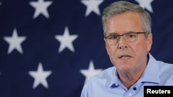 Former Florida governor and probable 2016 Republican presidential candidate Jeb Bush speaks at the First in the Nation Republican Leadership Conference in Nashua, New Hampshire, April 17, 2015. 