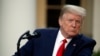 President Donald Trump listens to a question as he speaks about the coronavirus in the Rose Garden of the White House, Monday, April 27, 2020, in Washington. (AP Photo/Alex Brandon)